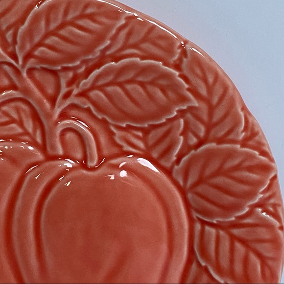 Pumpkin Plate Dish Ceramic 8.5” Fall Autumn leaves Cookies Dessert cheese EIC - Picture 4 of 13